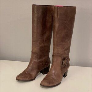 Lands End Brown Leather Riding Boots Size 6